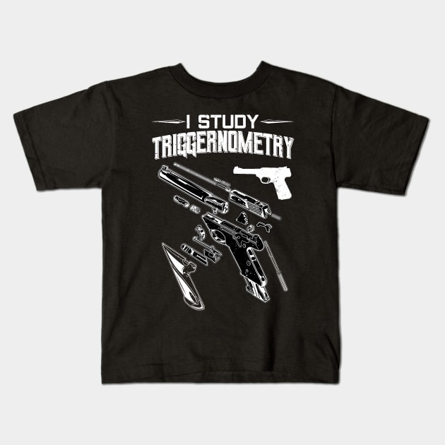 On Back Gun Triggernometry Veteran Gift Kids T-Shirt by bigD